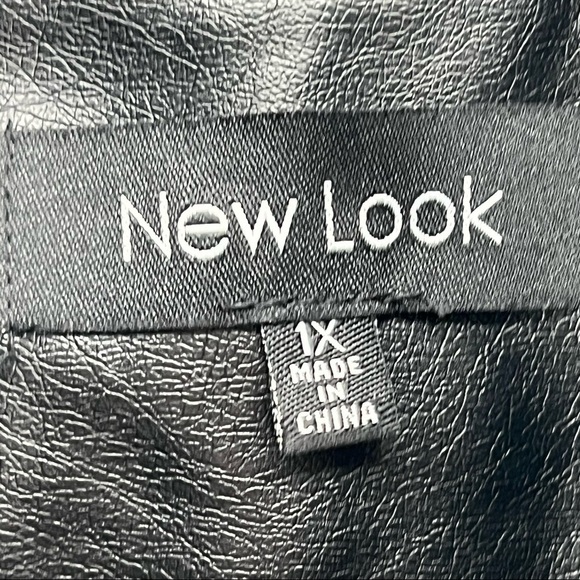 New Look Women's Faux Leather Puff Sleeve Full Zip Jacket w/ Drawstrings - Picture 5 of 7